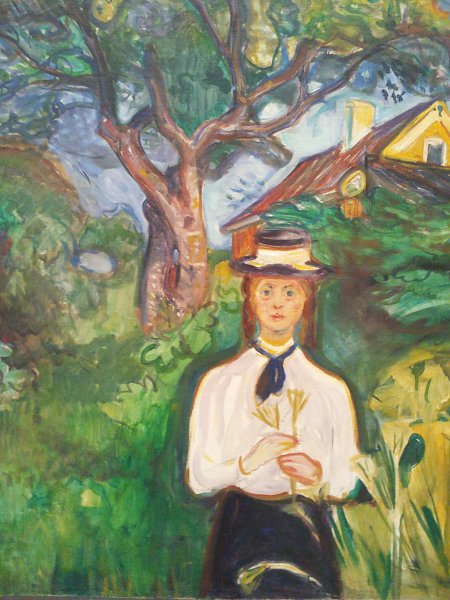 Kunstdruck Girl Under Apple Tree von Edvard Munch als Leinwandbild
