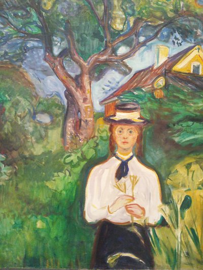 Girl Under Apple Tree von Edvard Munch als Kunstdruck auf Leinwand