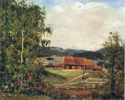 Landscape maridalen by oslo von Edvard Munch als Kunstdruck auf Leinwand