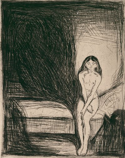 Madonna Sketch von Edvard Munch als Kunstdruck auf Leinwand