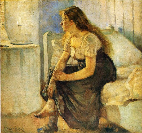 Kunstdruck Morning von Edvard Munch als Leinwandbild