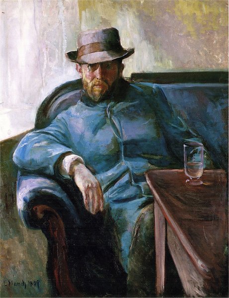 Kunstdruck Portrait de Hans Jaeger von Edvard Munch als Leinwandbild