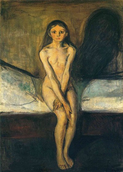 Puberty von Edvard Munch als Kunstdruck auf Leinwand
