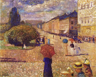 Spring day on karl johans von Edvard Munch als Kunstdruck auf Leinwand