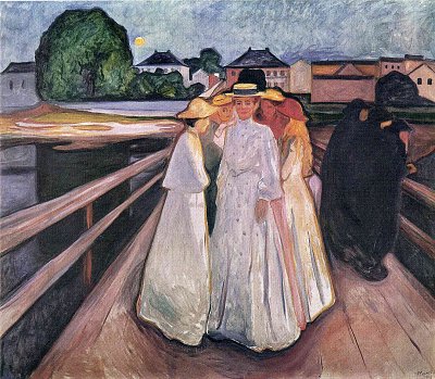 The Ladies on the Bridge von Edvard Munch als Kunstdruck auf Leinwand