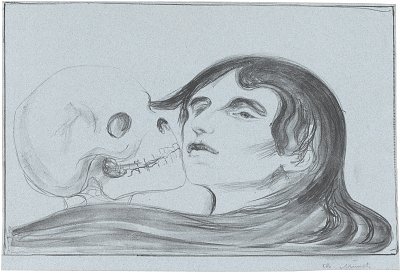 Todeskuss von Edvard Munch als Kunstdruck auf Leinwand