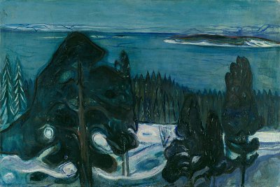 Winternacht von Edvard Munch als Kunstdruck auf Leinwand