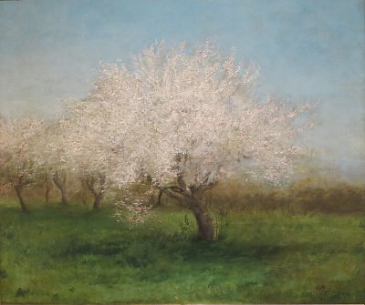 Apple Trees in a Meadow von Edward Mitchell Bannister als Kunstdruck auf Leinwand