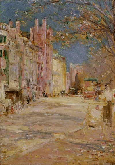 Boston Street Scene Boston Common von Edward Mitchell Bannister als Kunstdruck auf Leinwand