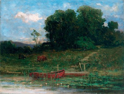 The Farm Landing von Edward Mitchell Bannister als Kunstdruck auf Leinwand