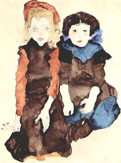 Maedchen von Egon Schiele als Kunstdruck auf Leinwand