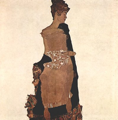 Portraet der Gertrude Schiele von Egon Schiele als Kunstdruck auf Leinwand