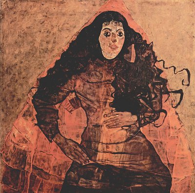 Portraet der Trude Engel von Egon Schiele als Kunstdruck auf Leinwand