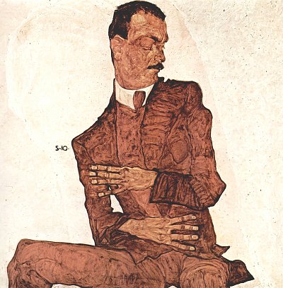 Portraet des Arthur Roessler von Egon Schiele als Kunstdruck auf Leinwand