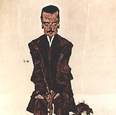Portraet des Eduard Kosmack von Egon Schiele als Kunstdruck auf Leinwand