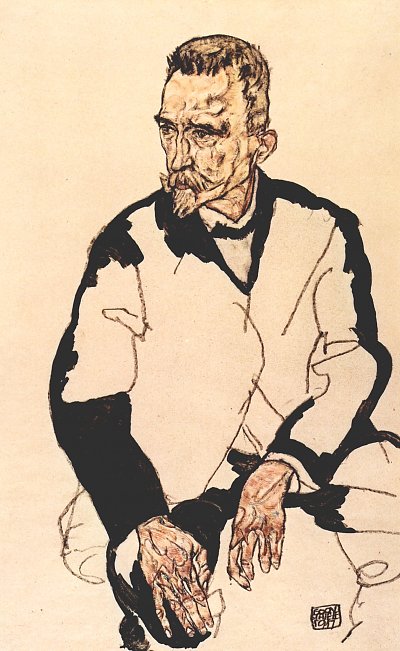 Portraet des Heinrich Benesch von Egon Schiele als Kunstdruck auf Leinwand