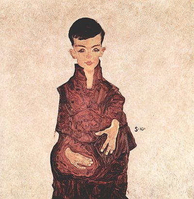 Portraet des Herbert Rainer von Egon Schiele als Kunstdruck auf Leinwand