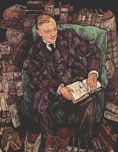 Portraet des Hugo Koller von Egon Schiele als Kunstdruck auf Leinwand