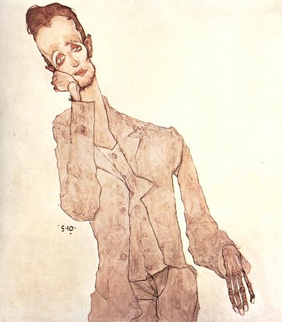 Portraet des Karl Zakovsek von Egon Schiele als Kunstdruck auf Leinwand