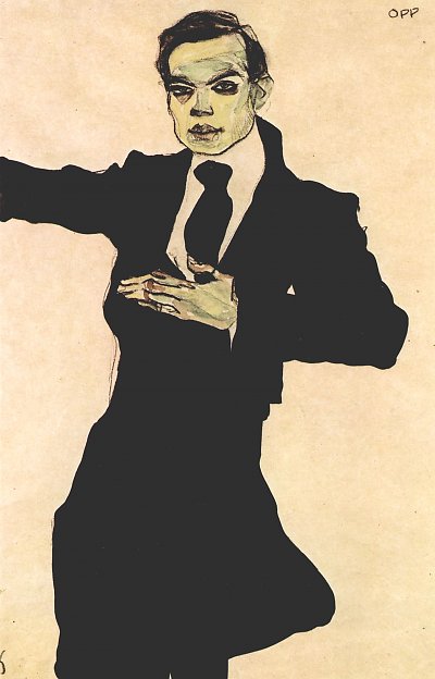 Portraet des Max Oppenheimer von Egon Schiele als Kunstdruck auf Leinwand