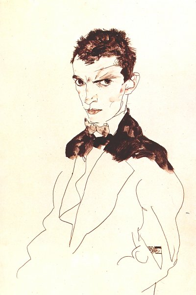 SelbstPortraet 1 von Egon Schiele als Kunstdruck auf Leinwand