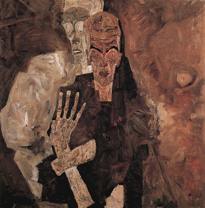 Selbstseher oder Tod und Mann von Egon Schiele als Kunstdruck auf Leinwand