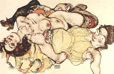 Zurueckgelehnte Frau von Egon Schiele als Kunstdruck auf Leinwand