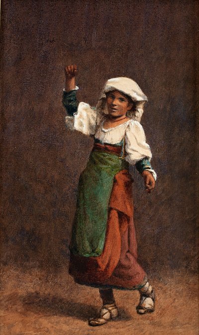 Italian girl dancing von Egron Lundgren als Kunstdruck auf Leinwand