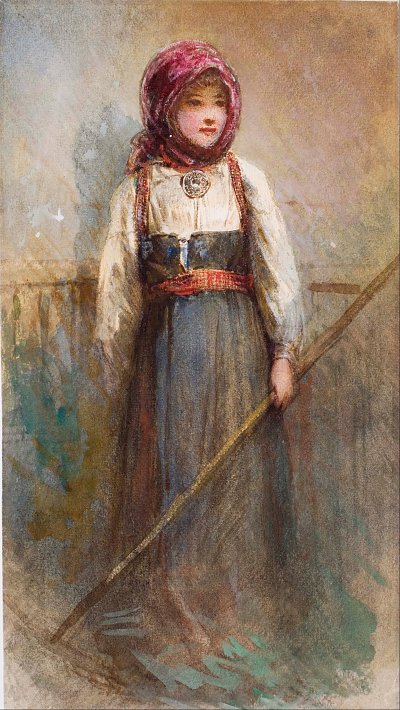 Norwegian girl von Egron Lundgren als Kunstdruck auf Leinwand