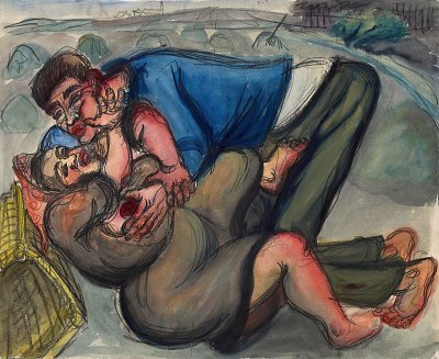 Paar von Elfriede Lohse Waechtler als Kunstdruck auf Leinwand