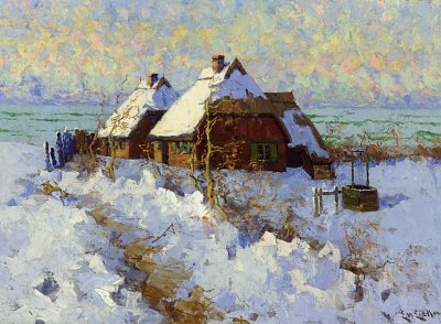 Winter Landschaft von Elisabeth von Eicken als Kunstdruck auf Leinwand