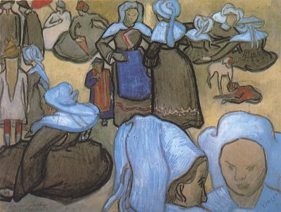 Breton Women von Emile Bernard als Kunstdruck auf Leinwand