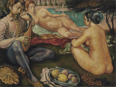 Cour d amour von Emile Bernard als Kunstdruck auf Leinwand