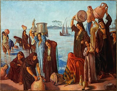 Femmes au bord du Nil von Emile Bernard als Kunstdruck auf Leinwand