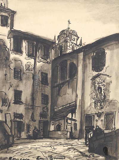 Geneve et le port von Emile Bernard als Kunstdruck auf Leinwand