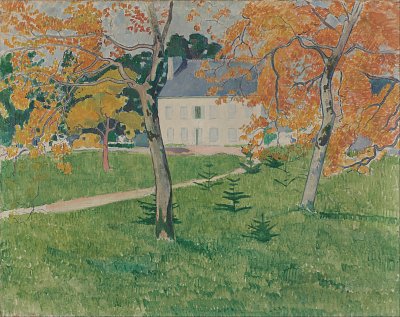 House among trees Pont Aven von Emile Bernard als Kunstdruck auf Leinwand