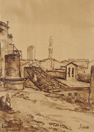 Vue de Sienne von Emile Bernard als Kunstdruck auf Leinwand