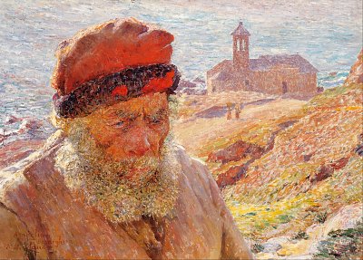 Ampelio old fisherman of Bordighera von Emile Claus als Kunstdruck auf Leinwand