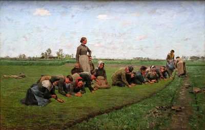 Flaxweeding in Flanders von Emile Claus als Kunstdruck auf Leinwand