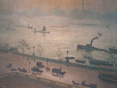 Morning Reflection on the Thames in London von Emile Claus als Kunstdruck auf Leinwand