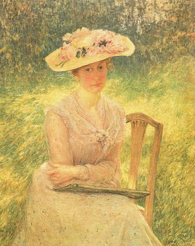 Portrait de Jenny Montigny von Emile Claus als Kunstdruck auf Leinwand