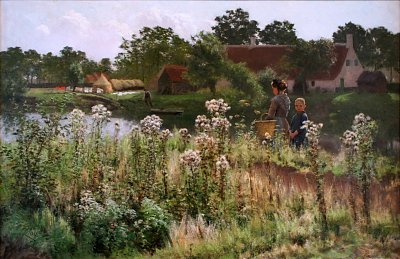 The river Lys at Astene von Emile Claus als Kunstdruck auf Leinwand