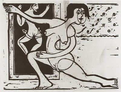 Übende Tänzerin von Ernst Ludwig Kirchner als Kunstdruck auf Leinwand
