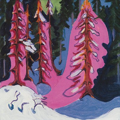 Am Waldrand von Ernst-Ludwig-Kirchner als Kunstdruck auf Leinwand