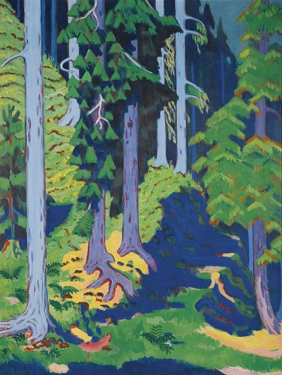 Bergwald von Ernst-Ludwig-Kirchner als Kunstdruck auf Leinwand