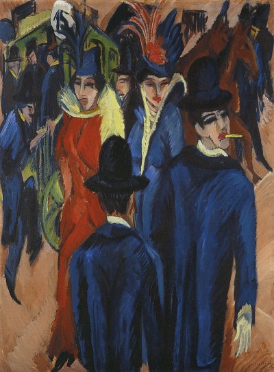 Berliner Straßenszene von Ernst-Ludwig-Kirchner als Kunstdruck auf Leinwand