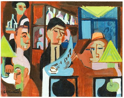 Davoser Cafe von Ernst-Ludwig-Kirchner als Kunstdruck auf Leinwand