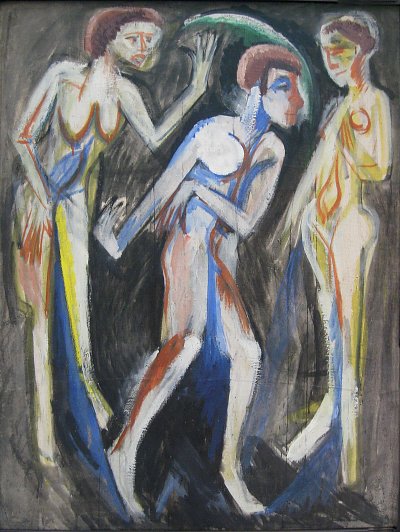 Der Tanz zwischen den Frauen von Ernst-Ludwig-Kirchner als Kunstdruck auf Leinwand