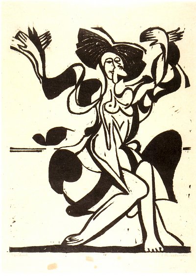 Die tanzende Mary Wigman von Ernst-Ludwig-Kirchner als Kunstdruck auf Leinwand