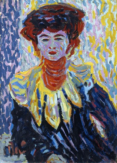 Doris mit Halskrause von Ernst-Ludwig-Kirchner als Kunstdruck auf Leinwand